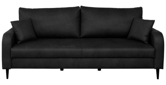 3-SITZER-SOFA in Lederlook Grau - Schwarz/Grau, KONVENTIONELL, Holz/Textil (228/96/97cm) - Carryhome