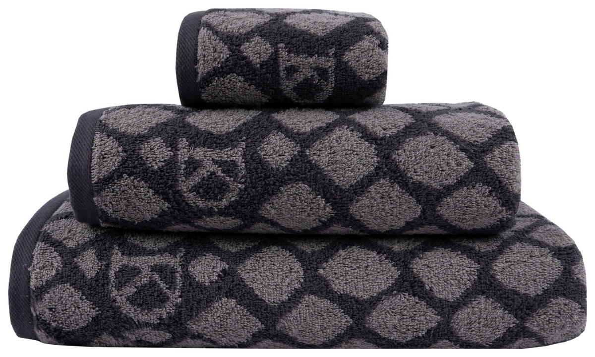GÄSTETUCH Snako Grau, Dunkelgrau 2-teilig 30/50 cm  - Dunkelgrau/Grau, Design, Textil (30/50cm) - Dieter Knoll