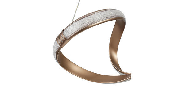 LED-HÄNGELEUCHTE Porec 71/27/150 cm  - Transparent/Cappuccino, Design, Kunststoff/Metall (71/27/150cm) - Novel