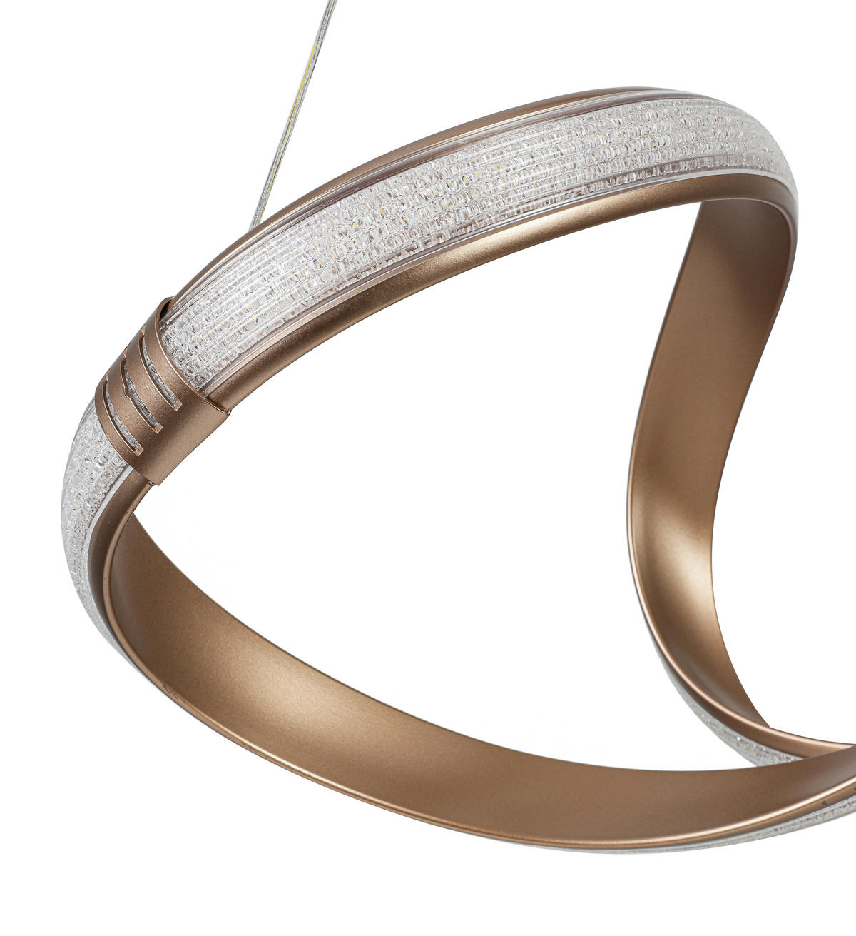 LED-HÄNGELEUCHTE Porec 71/27/150 cm  - Transparent/Cappuccino, Design, Kunststoff/Metall (71/27/150cm) - Novel