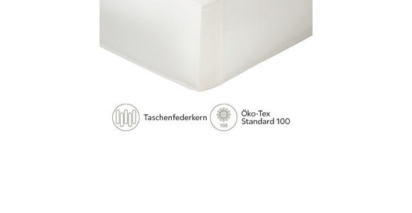 TASCHENFEDERKERNMATRATZE 90/200 cm - Weiß, Basics, Textil (90/200cm) - Sleeptex