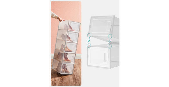 SCHUHBOX - Transparent/Weiß, Trend, Kunststoff (35/19/25,2cm) - Boxxx