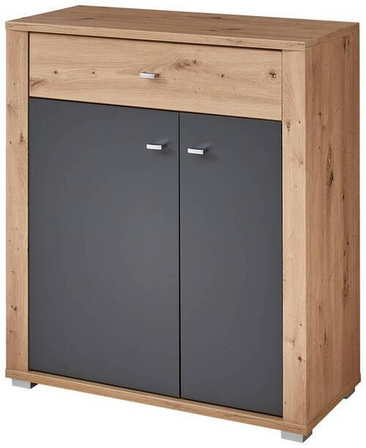 GARDEROBE 5-teilig  in 260/199/38 cm  - Graphitfarben/Eiche Artisan, Design, Holzwerkstoff/Textil (260/199/38cm) - Xora