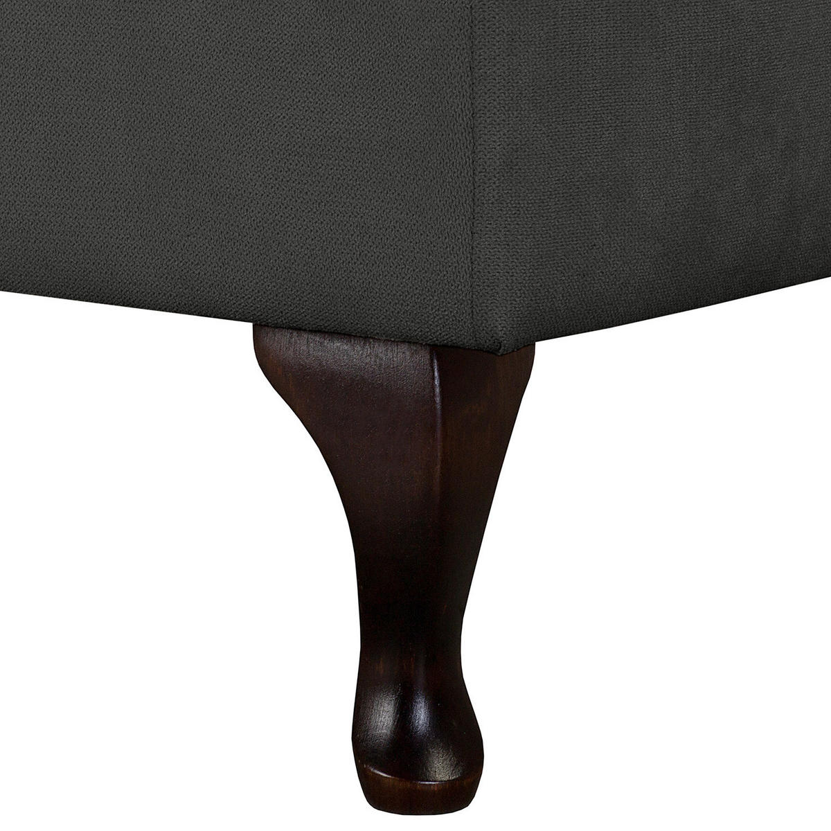 RÉCAMIERE Pako in Mikrofaser Dunkelgrau  - Dunkelgrau/Braun, Design, Holz/Textil (185/93/75cm) - Livetastic