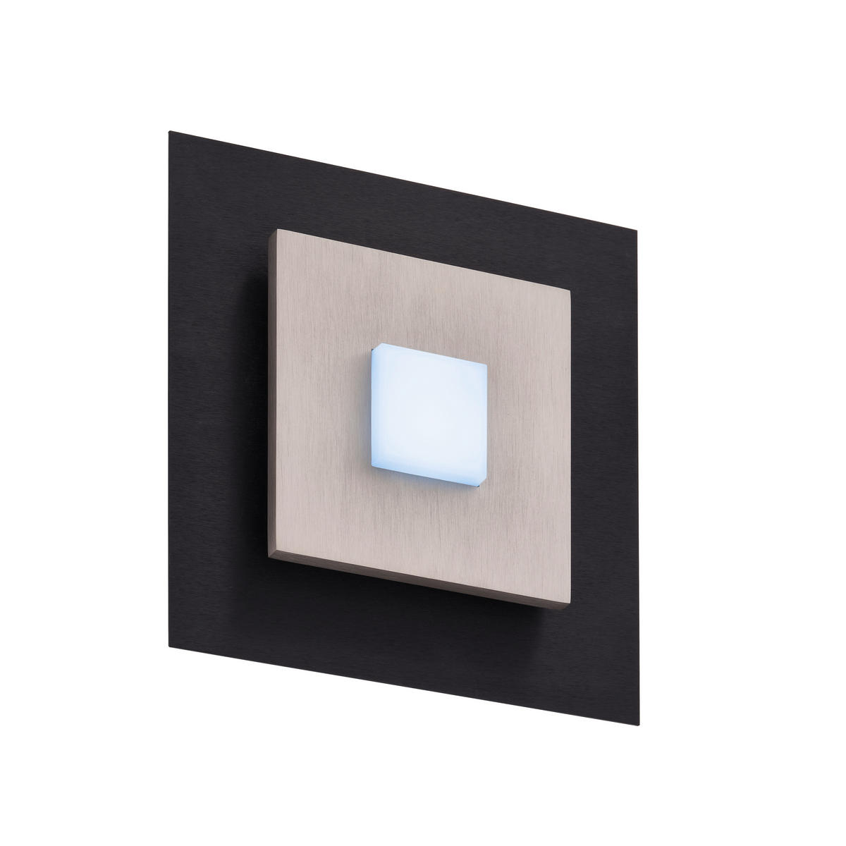 LED-WANDLEUCHTE Plano 24/7/24 cm  - Schwarz/Alufarben, Design, Kunststoff/Metall (24/7/24cm) - Grossmann