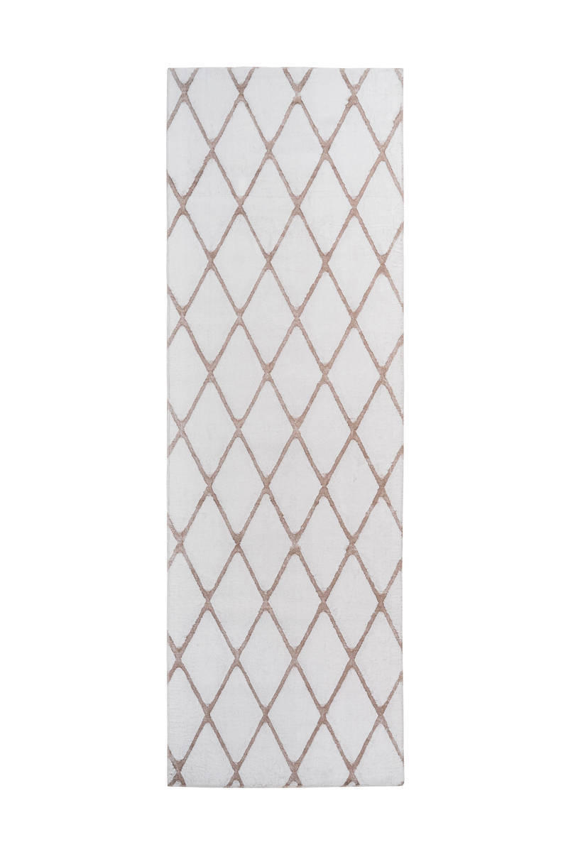 BĚHOUN, 80/250 cm, růžová, bílá - bílá/růžová, Design, textil (80/250cm)