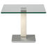 BEISTELLTISCH in Metall, Glas 60/60/46-65 cm - Edelstahlfarben/Creme, Design, Glas/Kunststoff (60/60/46-65cm) BEISTELLTISCH in Metall, Glas 60/60/46-65 cm - Edelstahlfarben/Creme, Design, Glas/Kunststoff (60/60/46-65cm)