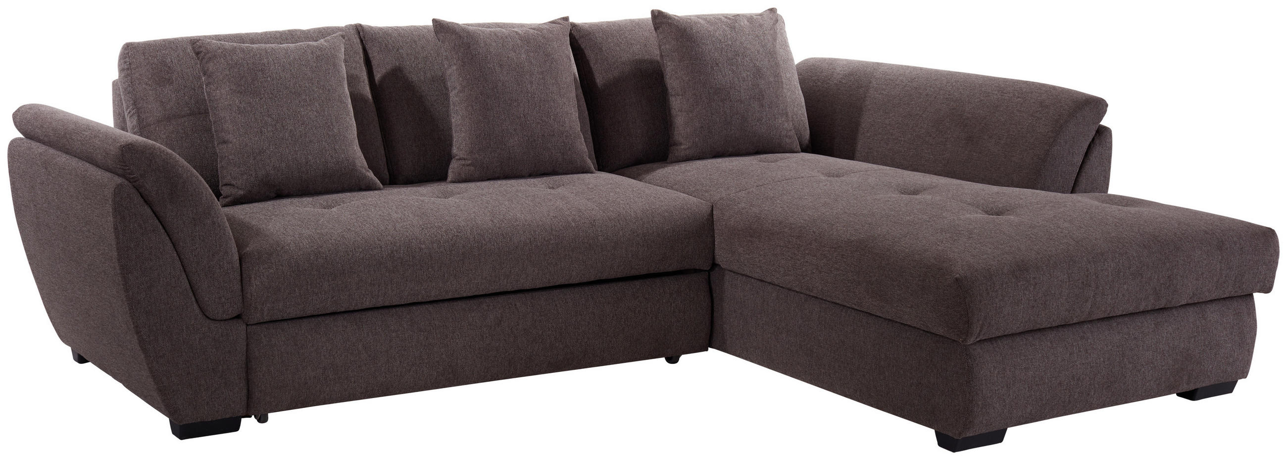 ECKSOFA Braun Webstoff  - Braun, Design, Kunststoff/Textil (278/187cm) - Livetastic