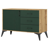 KOMMODE  in 112,5/78,4/42 cm  - Dunkelgrün/Schwarz, Design, Holzwerkstoff/Metall (112,5/78,4/42cm) - Boxxx
