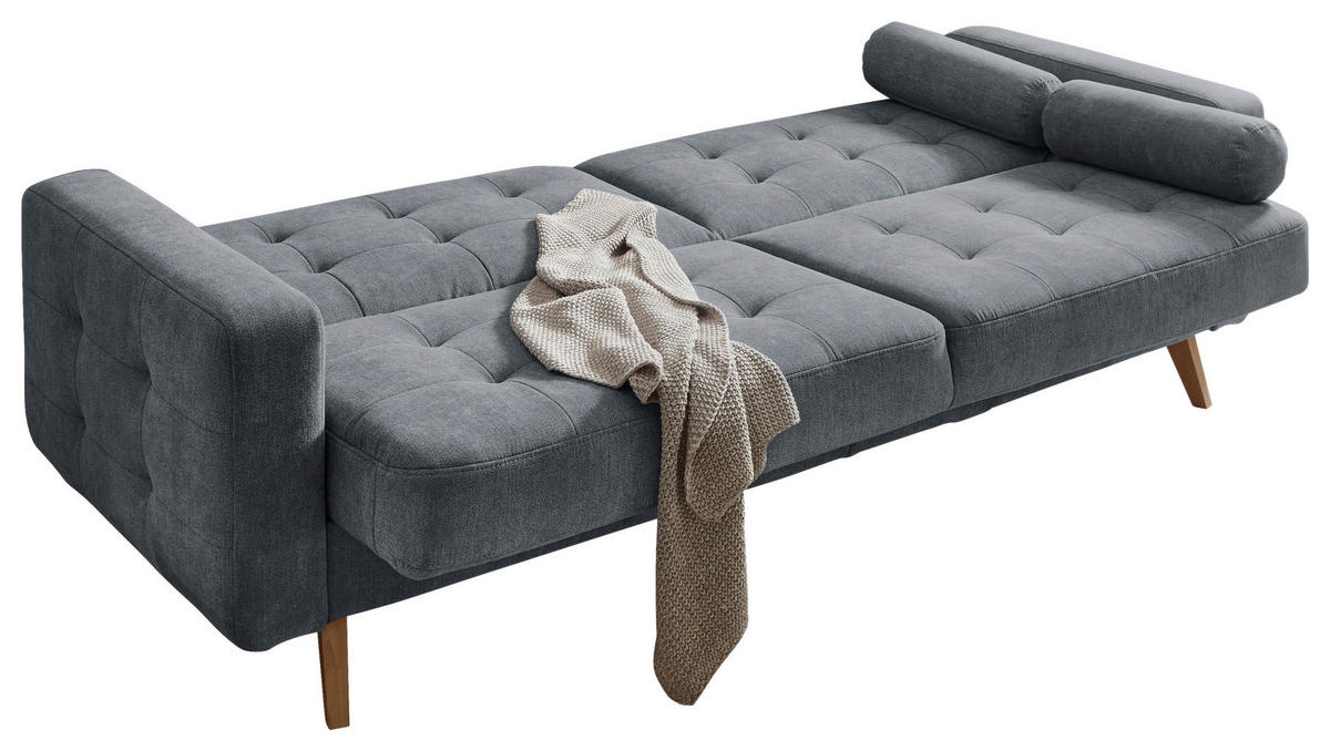 KANAPÉÁGY antracit  - tölgyfa/antracit, Modern, faalapú anyag/textil (222/86/90cm) - MID.YOU