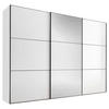 SCHWEBETÜRENSCHRANK in Weiss  - Weiss/Schwarz, Glas/Holzwerkstoff (249/222/68cm) - Moderano