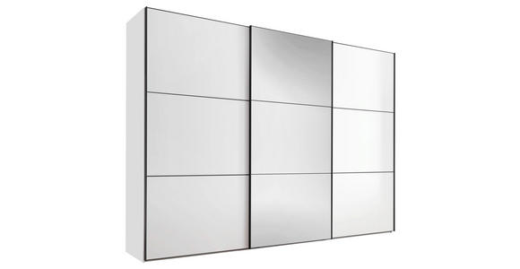 SCHWEBETÜRENSCHRANK  in Weiß  - Schwarz/Weiß, Glas/Holzwerkstoff (249/222/68cm) - Moderano