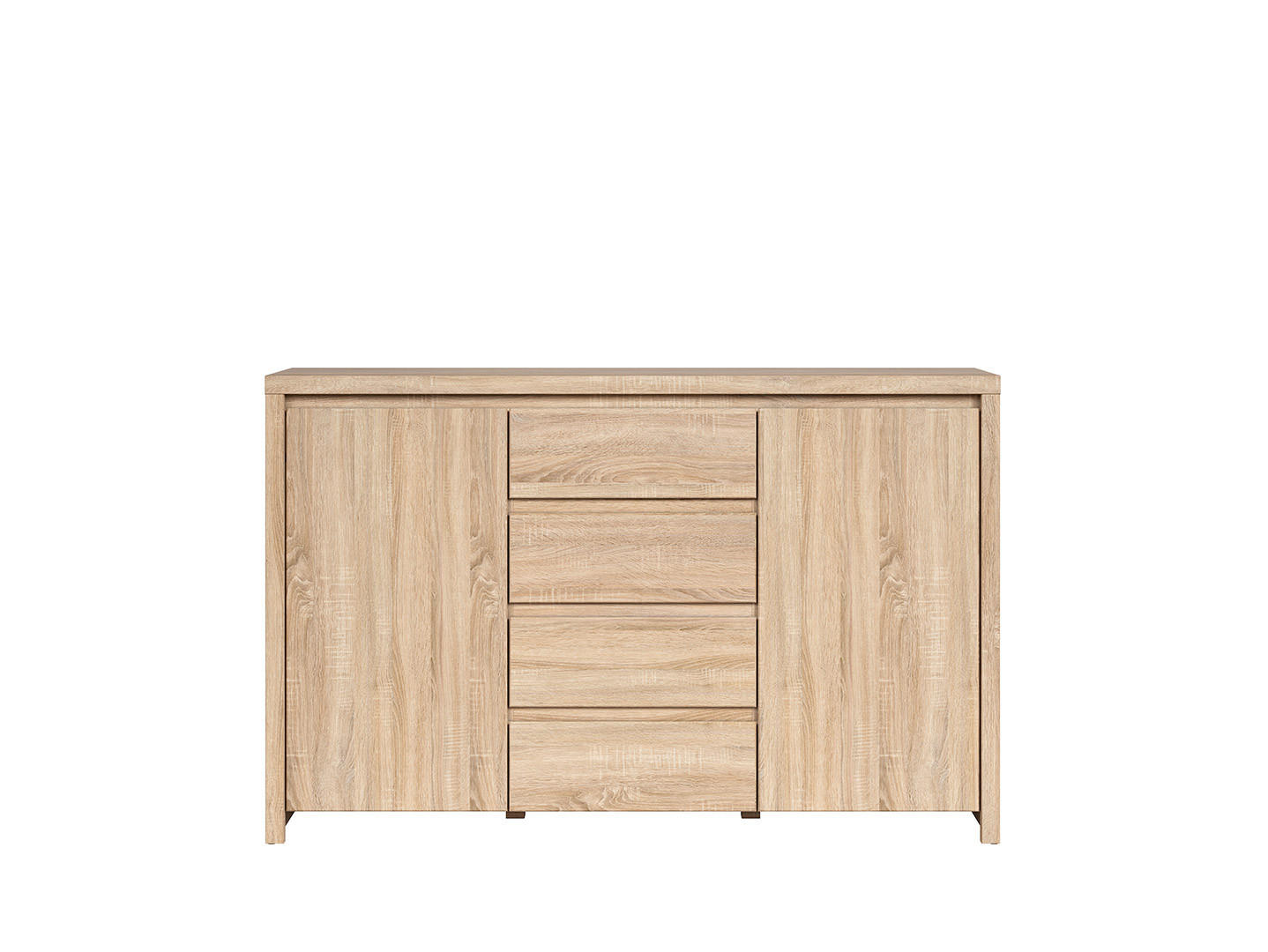 ŠIROKÁ KOMODA, dub sonoma, 143,5/91/40 cm - dub sonoma, Basics, kompozitné drevo (143,5/91/40cm) - Hom`in