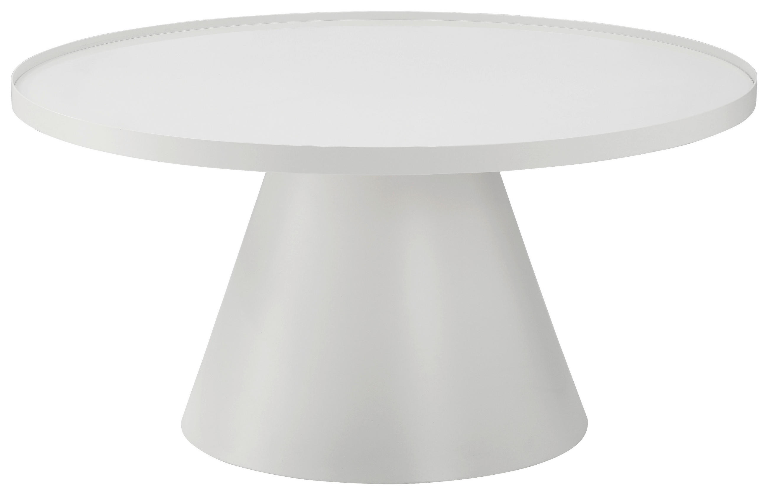 COUCHTISCH Kristallglas 80,6/80,6/40 cm rund Weiß  - Weiß, Design, Glas/Metall (80,6/80,6/40cm) - Carryhome