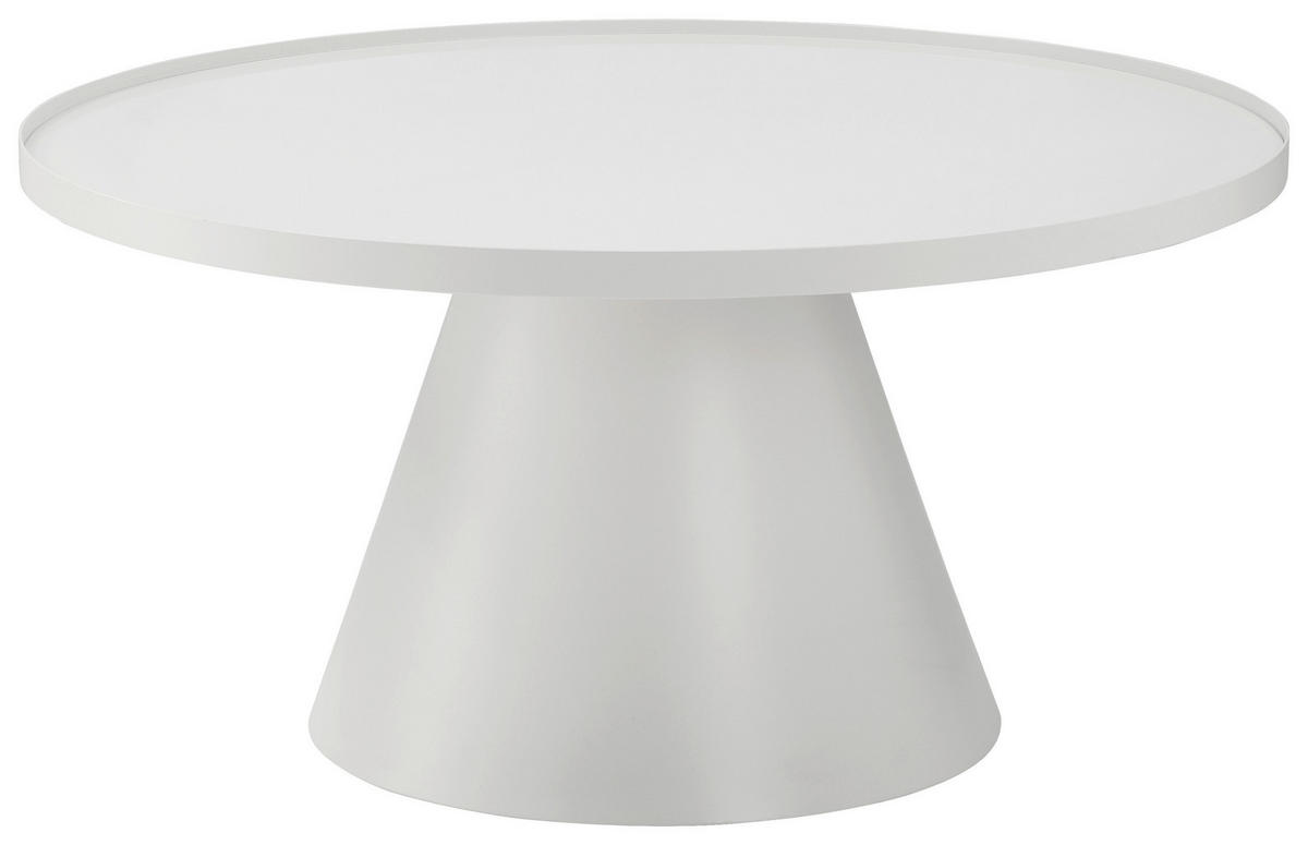 COUCHTISCH Kristallglas 80,6/80,6/40 cm rund Weiß  - Weiß, Design, Glas/Metall (80,6/80,6/40cm) - Carryhome