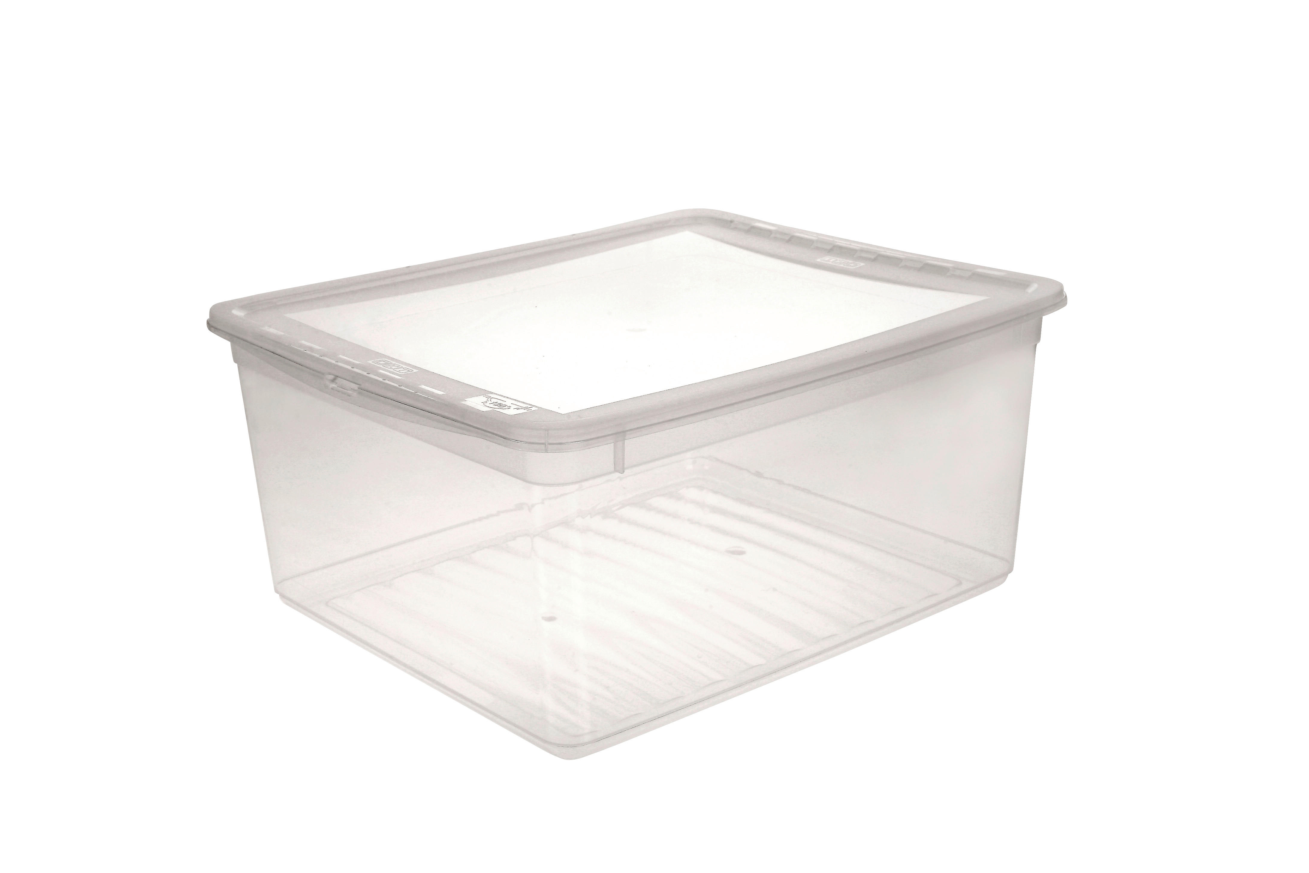 60 Liter Box mit Deckel transparent Rollen finden