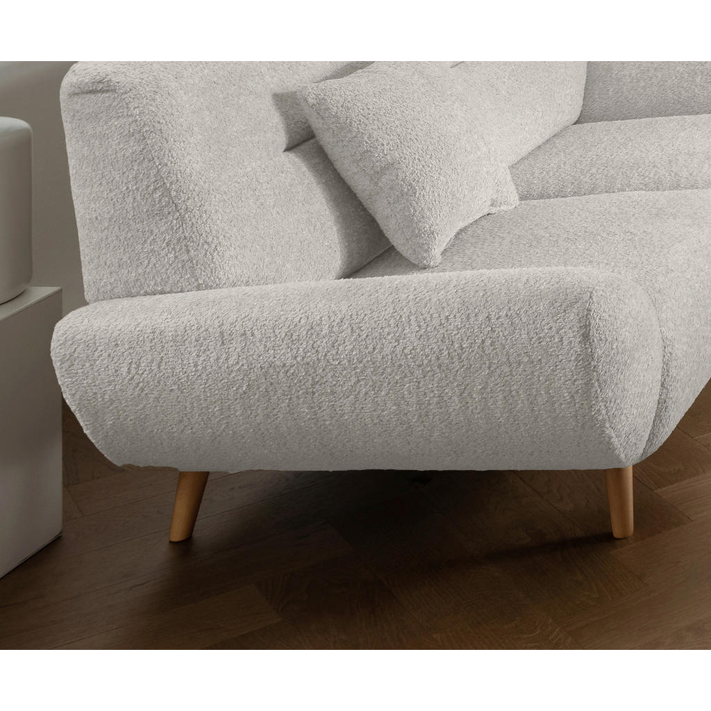 Thumbnail - Mid.you 3-Sitzer-Sofa, Weiß, Textil, Buche, Uni, 205x81x90 cm, Made in EU, erweiterbar, Rücken echt, Wohnzimmer, Sofas &...