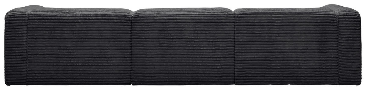 ECKSOFA in Cord Schwarz  - Schwarz, Design, Kunststoff/Textil (163/332cm) - Livetastic
