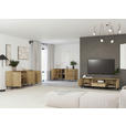 SIDEBOARD  in 160,2/81,8/37 cm  - Eichefarben/Schwarz, MODERN, Holzwerkstoff/Kunststoff (160,2/81,8/37cm) - Carryhome