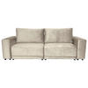 BIGSOFA in Velours Beige  - Beige/Schwarz, Design, Kunststoff/Textil (256/88/120cm) - home24