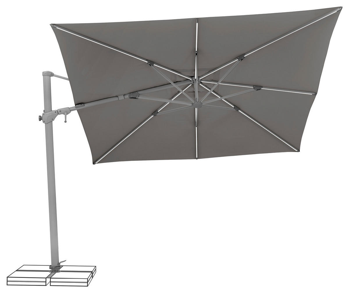 SONNENSCHIRM  300/300 cm  - Silberfarben/Alufarben, Basics, Textil/Metall (300/300cm) - Suncomfort by Glatz