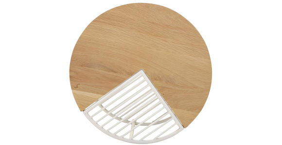 BEISTELLTISCH 45/45/45 cm Eiche massiv Weiß, Eichefarben rund  - Eichefarben/Weiß, Design, Holz/Metall (45/45/45cm) - Landscape