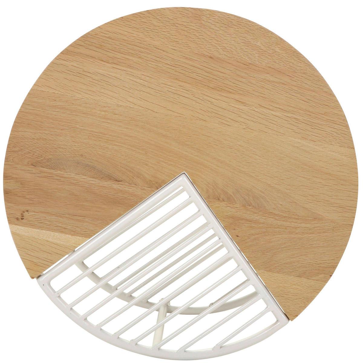 BEISTELLTISCH 45/45/45 cm Eiche massiv Weiß, Eichefarben rund  - Eichefarben/Weiß, Design, Holz/Metall (45/45/45cm) - Landscape