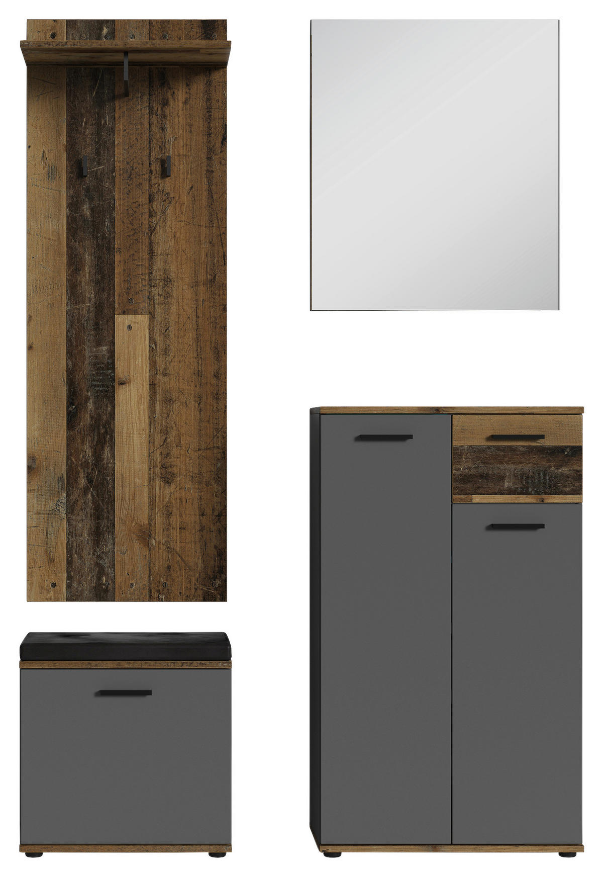 WANDSPIEGEL 60/70/2 cm  - Anthrazit, LIFESTYLE, Glas/Holzwerkstoff (60/70/2cm) - MID.YOU