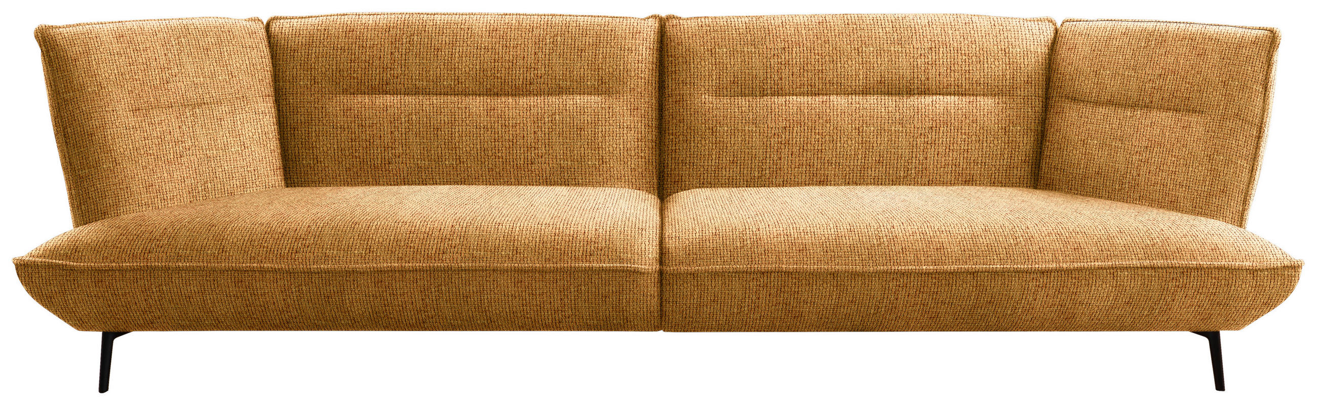MEGASOFA in Flachgewebe Currygelb  - Currygelb/Schwarz, Design, Holzwerkstoff/Textil (339/92/99cm) - Moderano