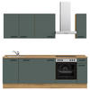 KÜCHENBLOCK 240 cm   in Eichefarben, Dunkelgrün  - Dunkelgrün/Eichefarben, MODERN, Holzwerkstoff/Metall (240cm) - Nobilia