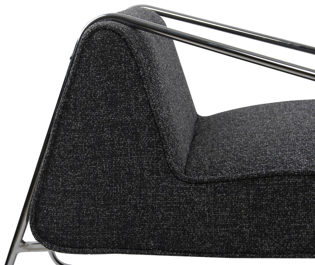 DESIGNSESSEL in Webstoff Dunkelgrau  - Chromfarben/Dunkelgrau, MODERN, Textil/Metall (62/85/65cm) - Livetastic