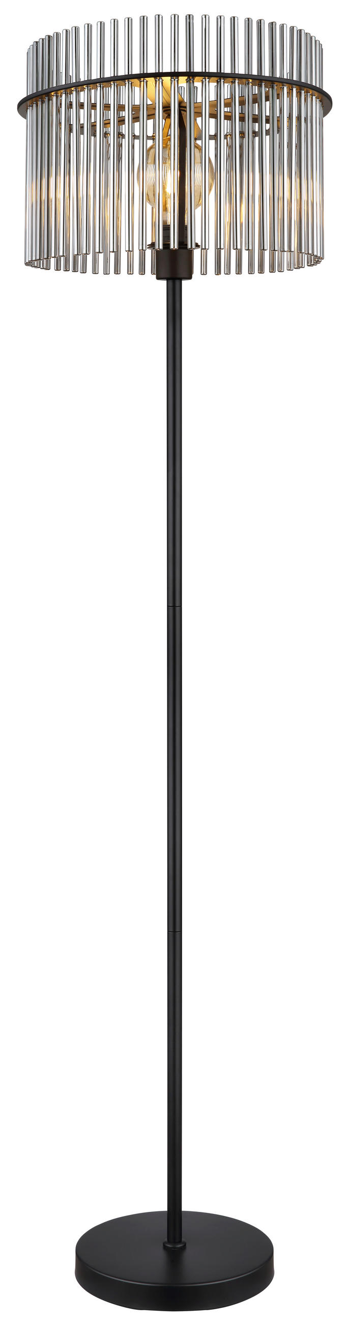 STEHLEUCHTE - Schwarz, Konventionell, Glas/Metall (38/152cm) - Globo