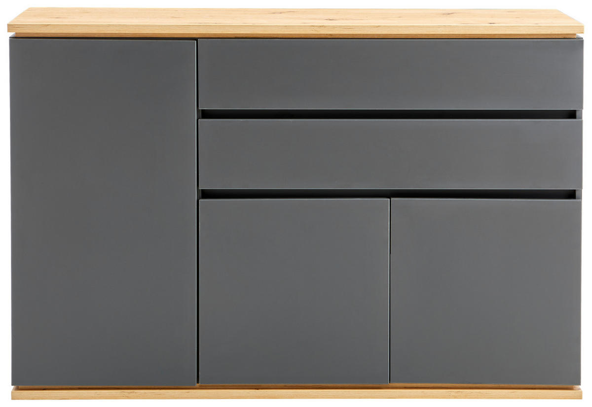 SIDEBOARD  in 139/93/42 cm  - Schwarz/Graphitfarben, MODERN, Holzwerkstoff/Kunststoff (139/93/42cm) - Xora