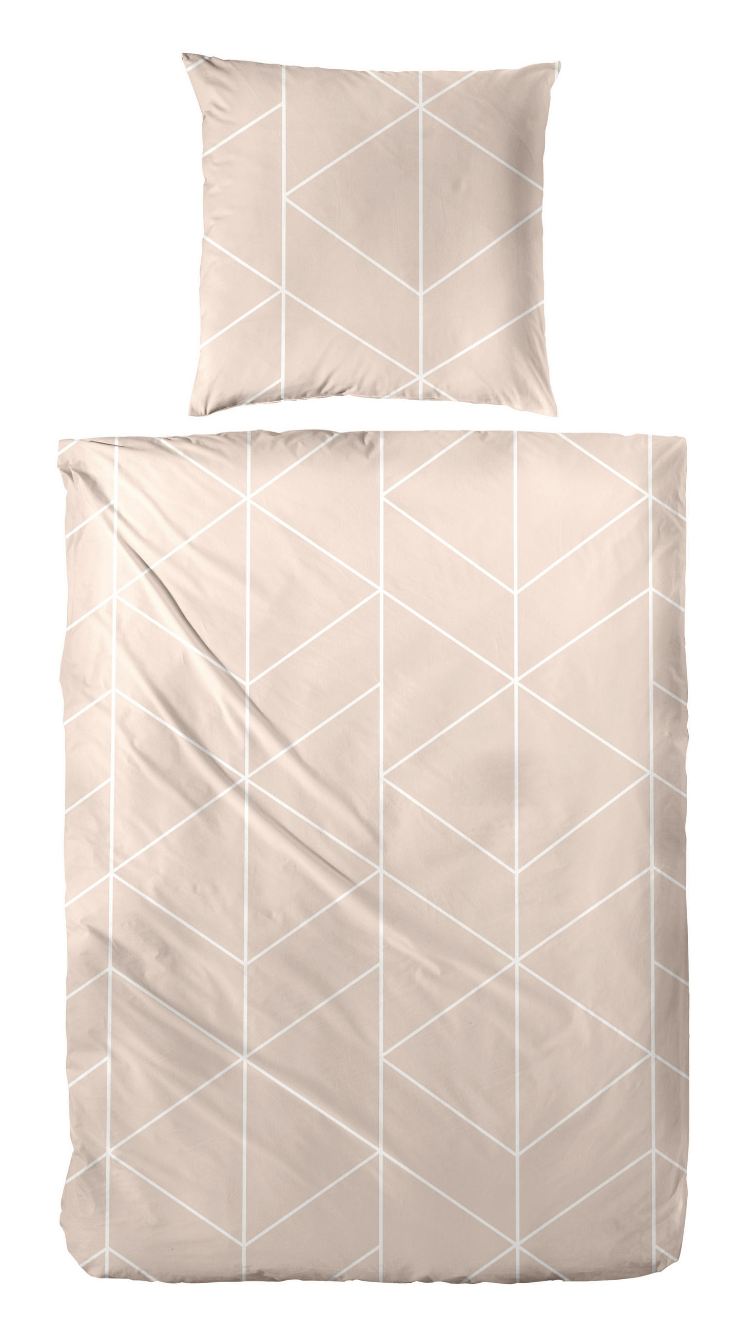 BETTWÄSCHE Makosatin 135/200 cm  - Beige/Goldfarben, Basics, Textil (135/200cm)