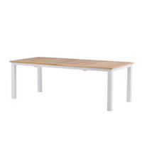 UTEBORD trä, metall rektangulär  - vit/teakfärg, Modern, metall/trä (224/100/75cm) - Gardenson