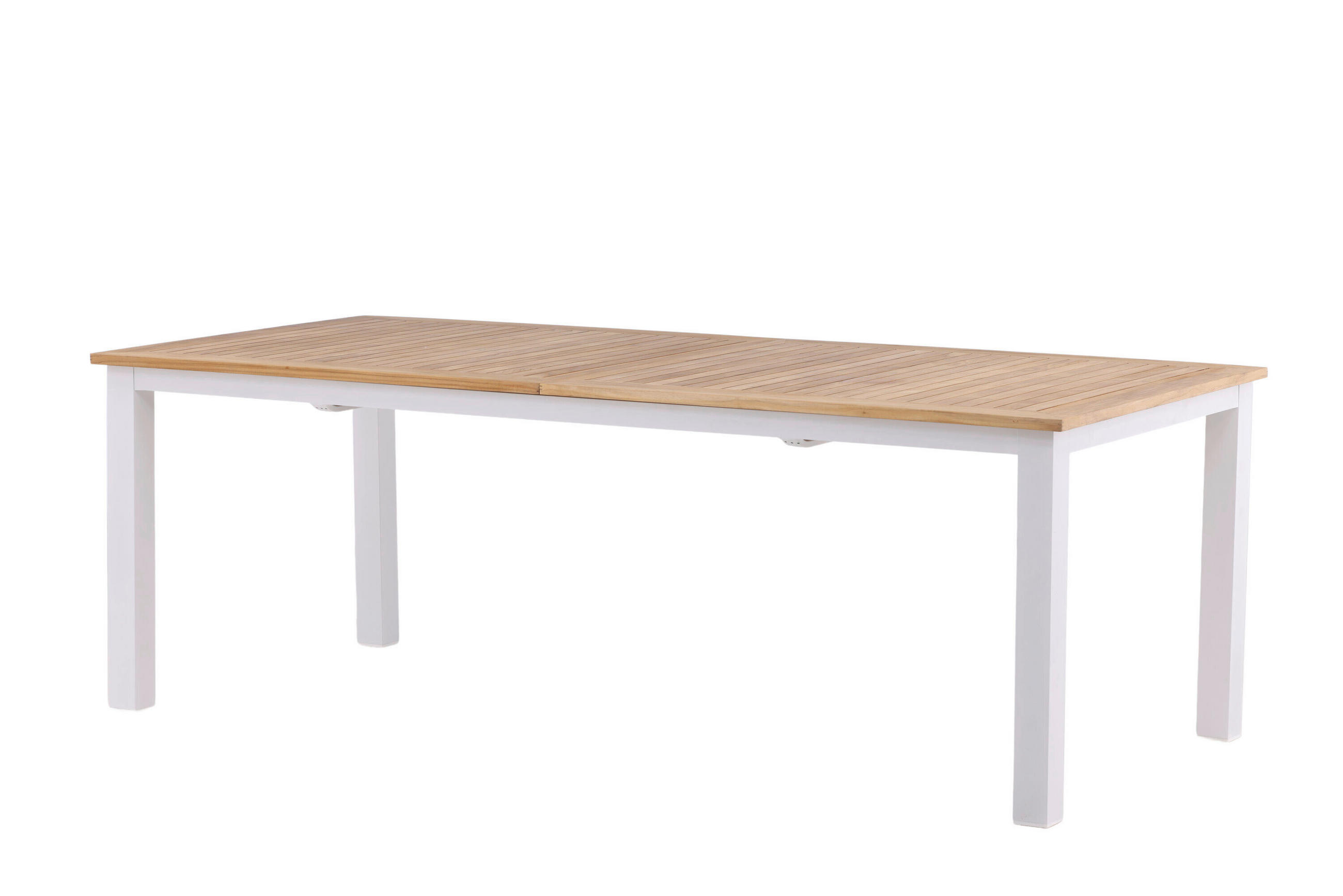 Gardenson Gartentisch Teak, Weiß 100x75x224 cm