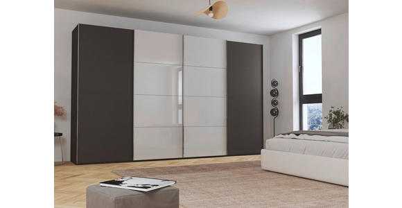 SCHWEBETÜRENSCHRANK 361/223/68 cm 4-türig  - Chromfarben, KONVENTIONELL, Glas/Holzwerkstoff (361/223/68cm) - Novel