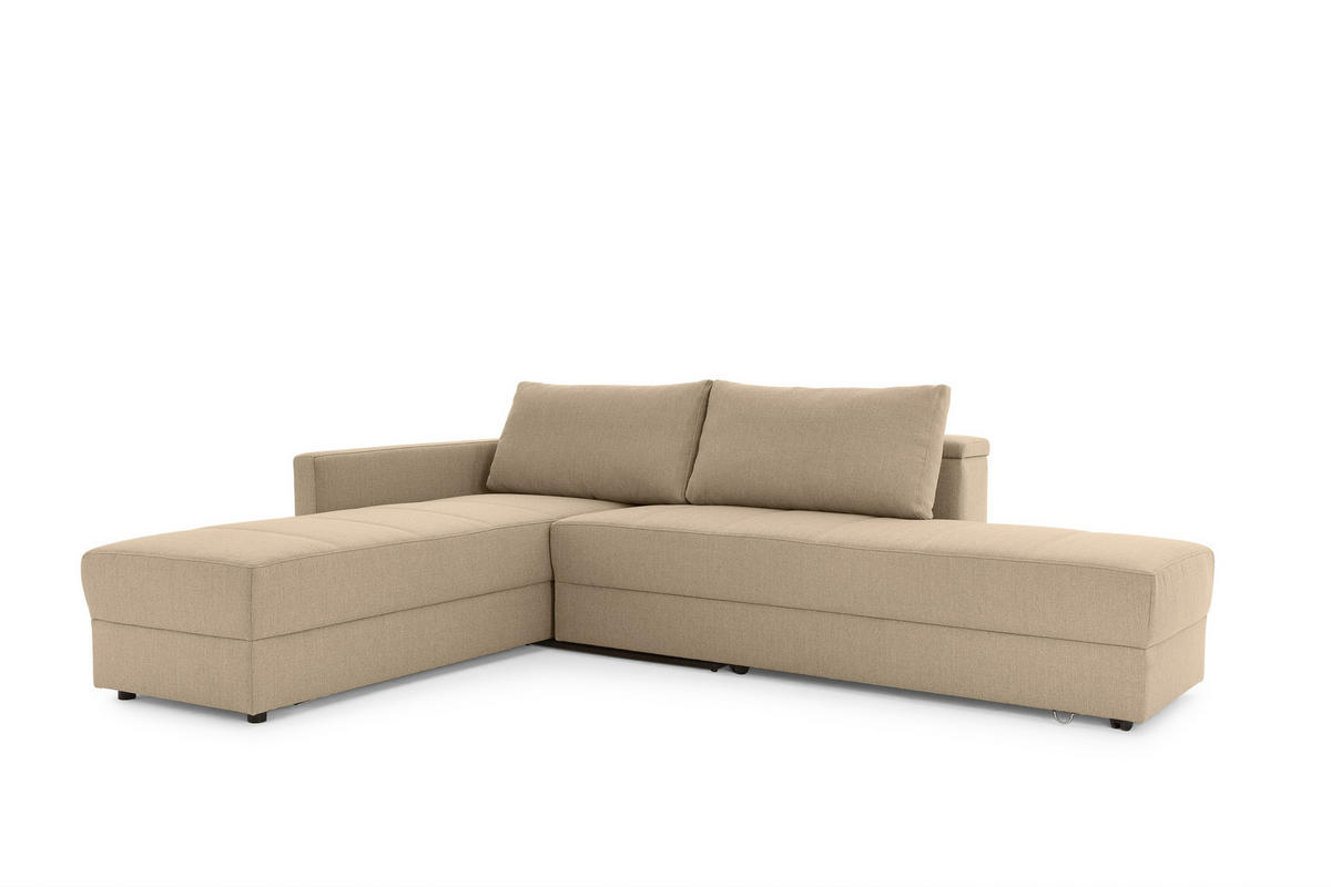 ECKSOFA in Webstoff Beige  287/229 cm  - Beige/Schwarz, Design, Kunststoff/Textil (287/229cm) - LOOKS by W.Joop
