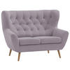 2-SITZER-SOFA Flachgewebe Altrosa  - Eichefarben/Beige, Design, Holz/Textil (138/104/92cm) - Stylife