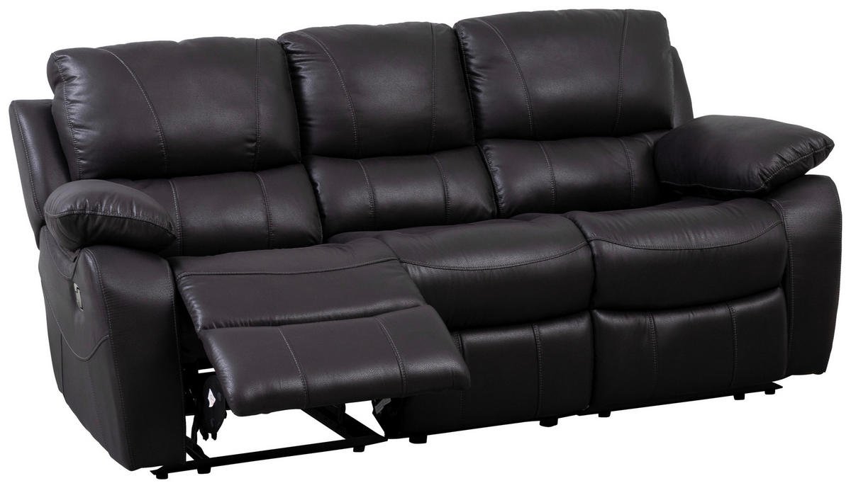 3-SITS SOFFA i svart  - svart, Klassisk, trä/textil (200/100/99cm) - Chilliano
