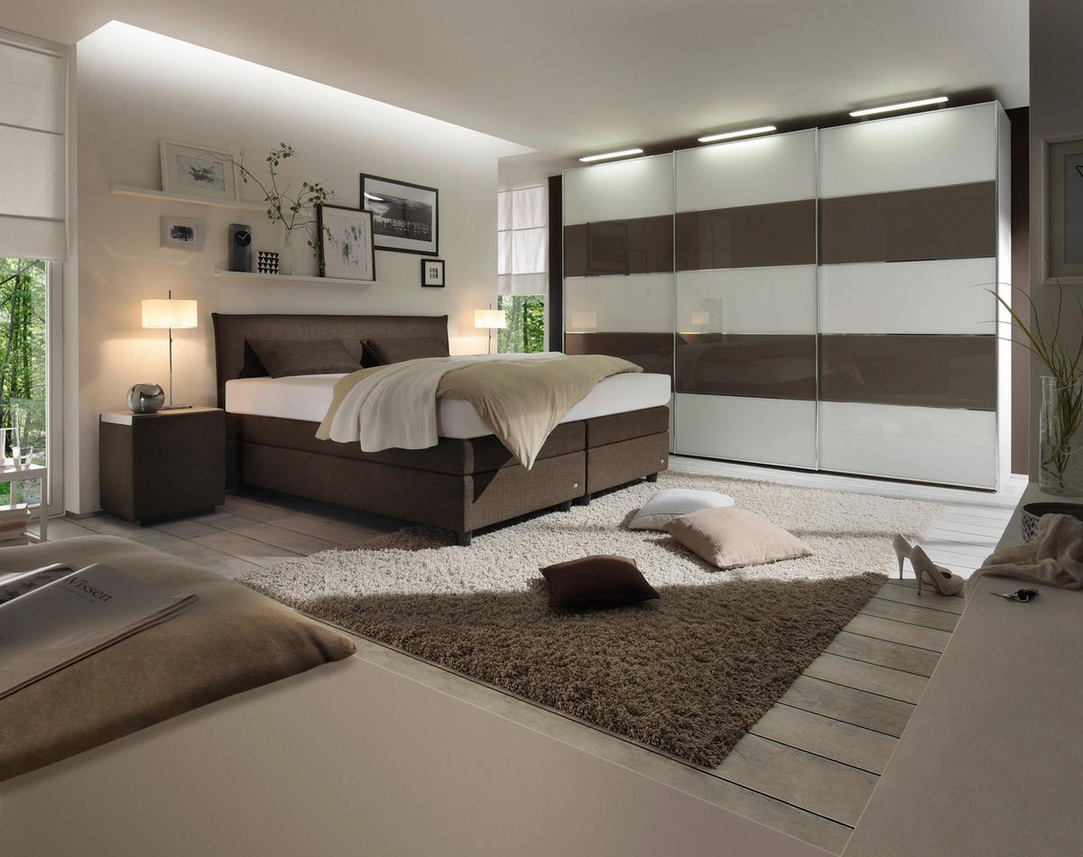 BOXSPRINGBETT 180/200 cm  in Anthrazit, Schwarz  - Anthrazit/Schwarz, Design, Kunststoff/Textil (180/200cm) - RUF Betten