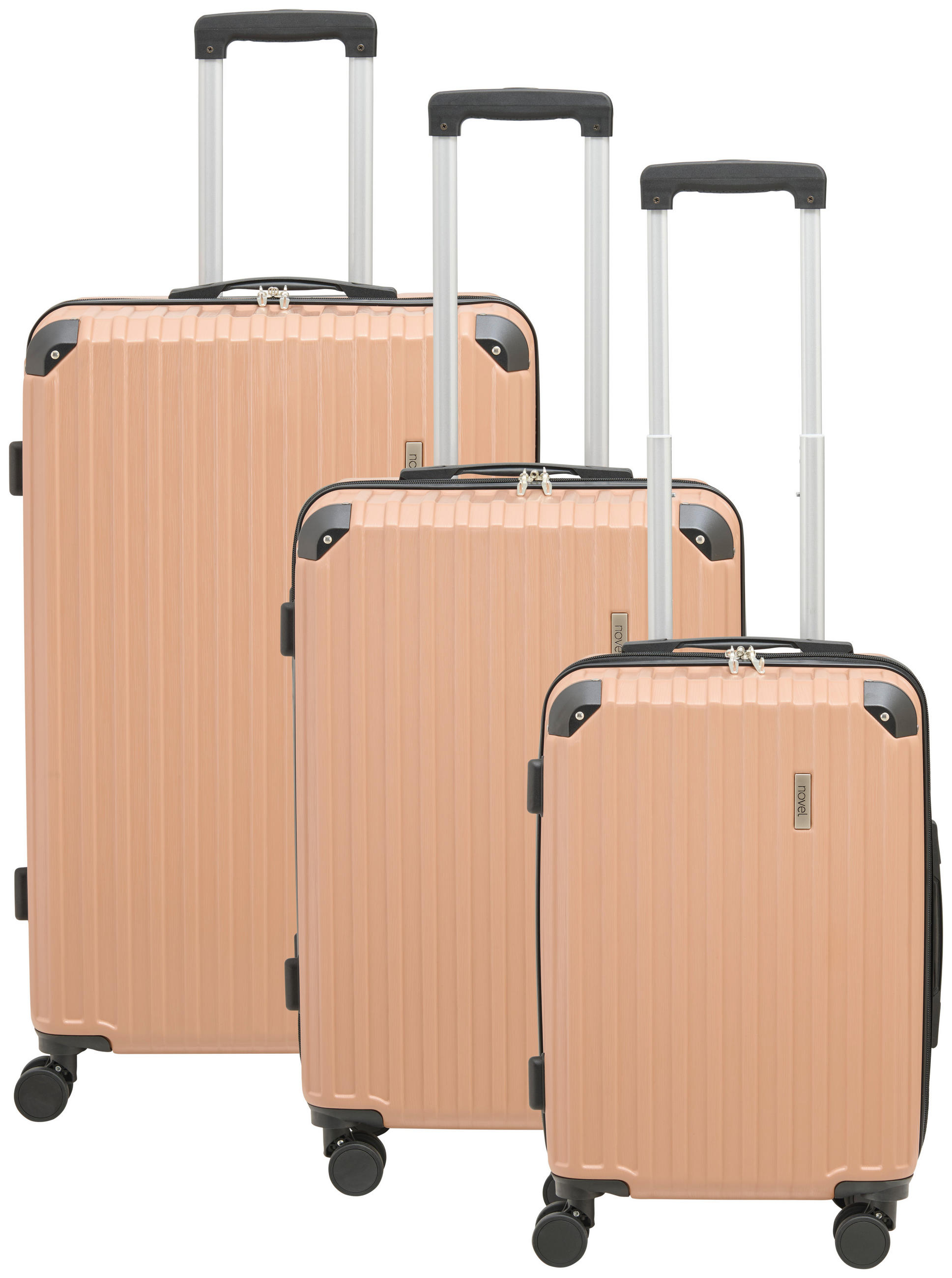 REISEKOFFERSET Mokka 3-teilig  - Mokka, Basics, Kunststoff/Textil - Novel