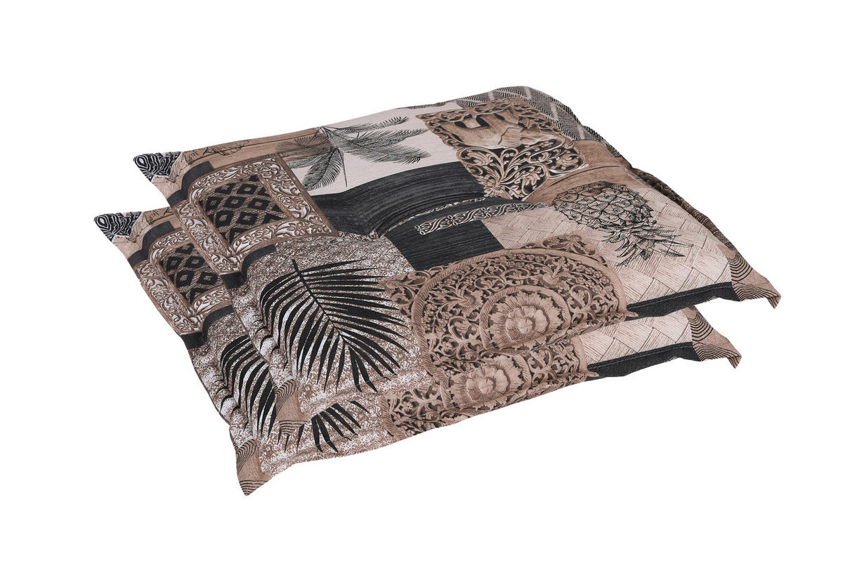 GARTENSITZKISSENSET in Beige Federn  - Beige, Basics, Textil (50/7/50cm)