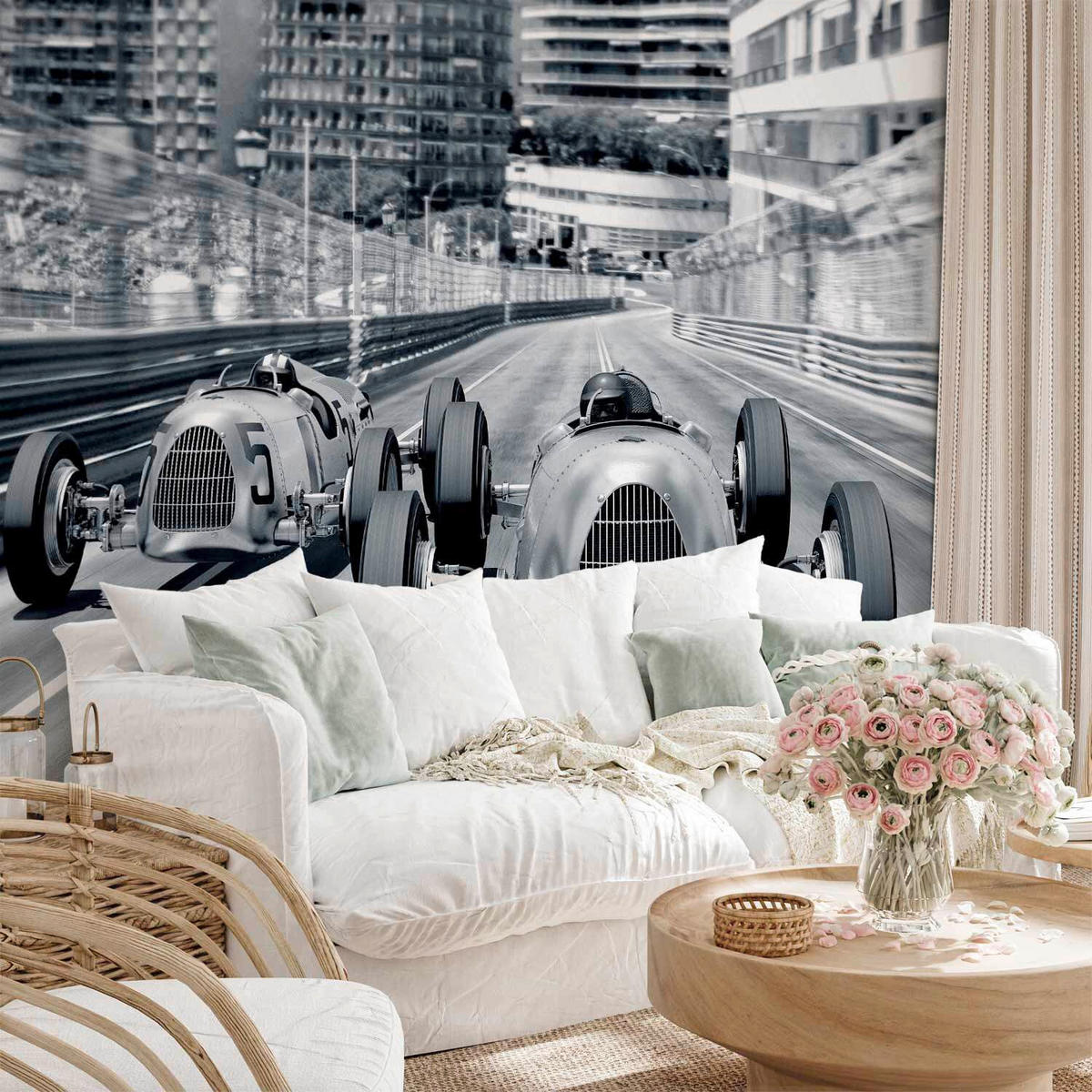 FOTOTAPETE  - Schwarz/Weiß, LIFESTYLE, Textil (250/175cm) - artgeist