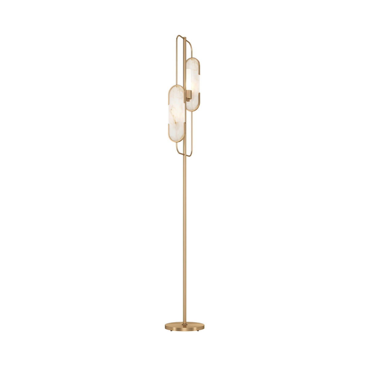 GOLVLAMPA Modern 23/160 cm    - vit/guldfärgad, Trend, metall/sten (23/160cm) - MAYTONI