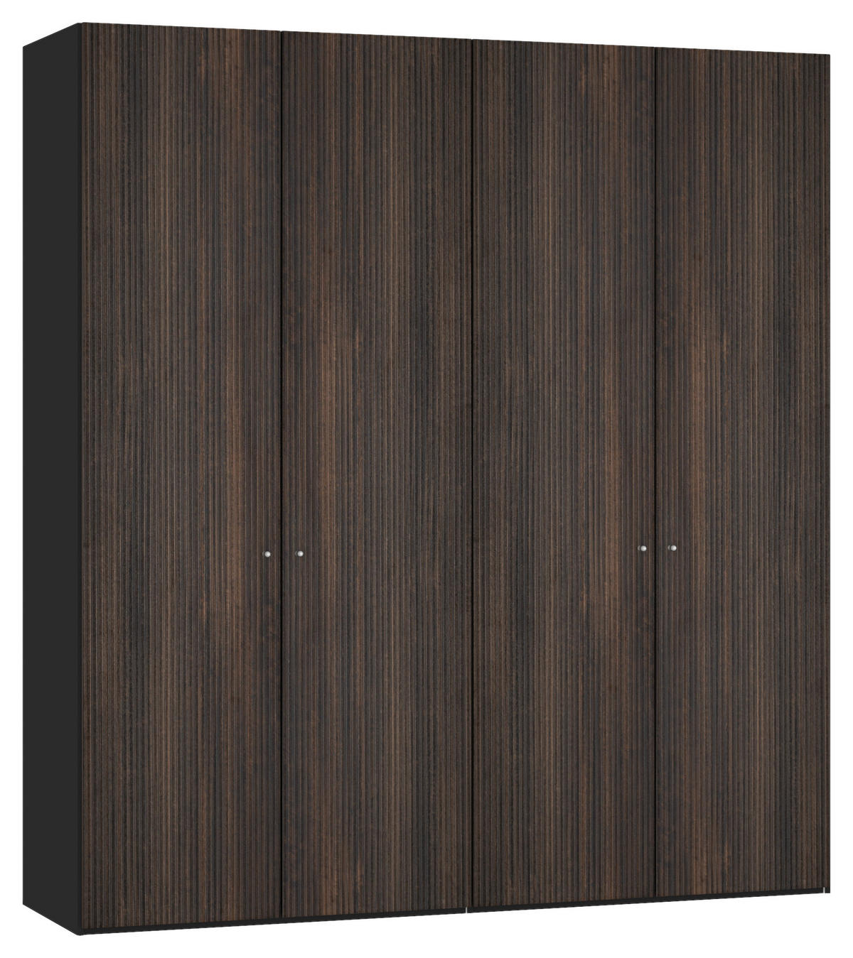 DREHTÜRENSCHRANK  in Schwarz, Dunkelbraun  - Dunkelbraun/Silberfarben, Design, Holzwerkstoff/Metall (203/220/59cm) - Jutzler