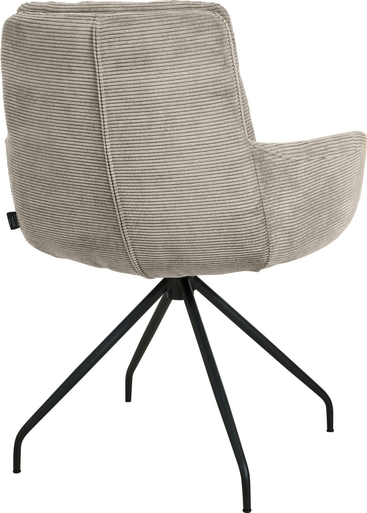ARMLEHNSTUHL  in Cord  - Sandfarben/Schwarz, Design, Textil/Metall (63/90/69cm) - Johann Jakob