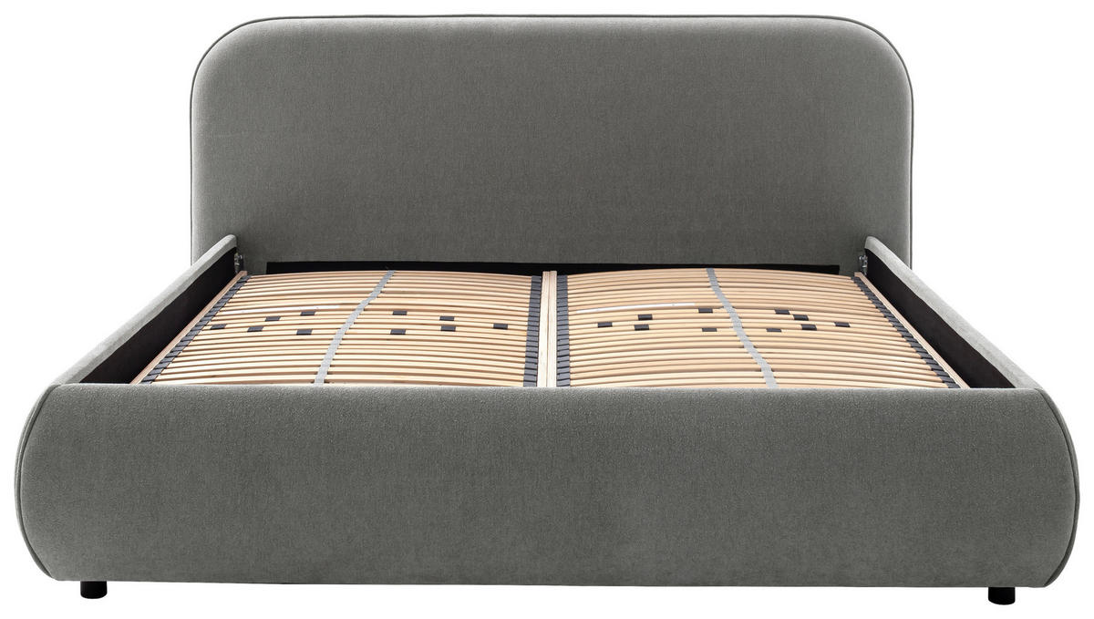 POLSTERBETT Lattenrost, Bettkasten Grau 180/200 cm  - Birkefarben/Buchefarben, Design, Holz/Textil (180/200cm) - Schöner Wohnen