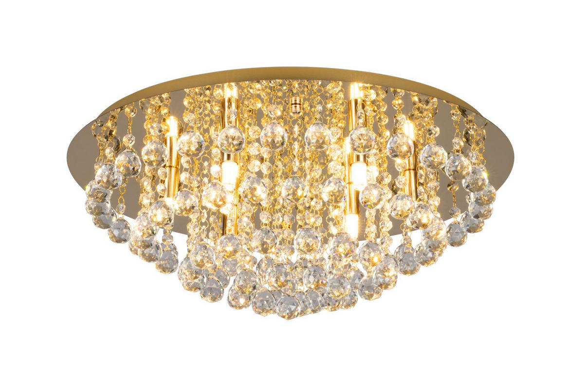 DECKENLEUCHTE Eastbourne 55/22 cm   - Goldfarben, KONVENTIONELL, Glas/Metall (55/22cm) - Novel