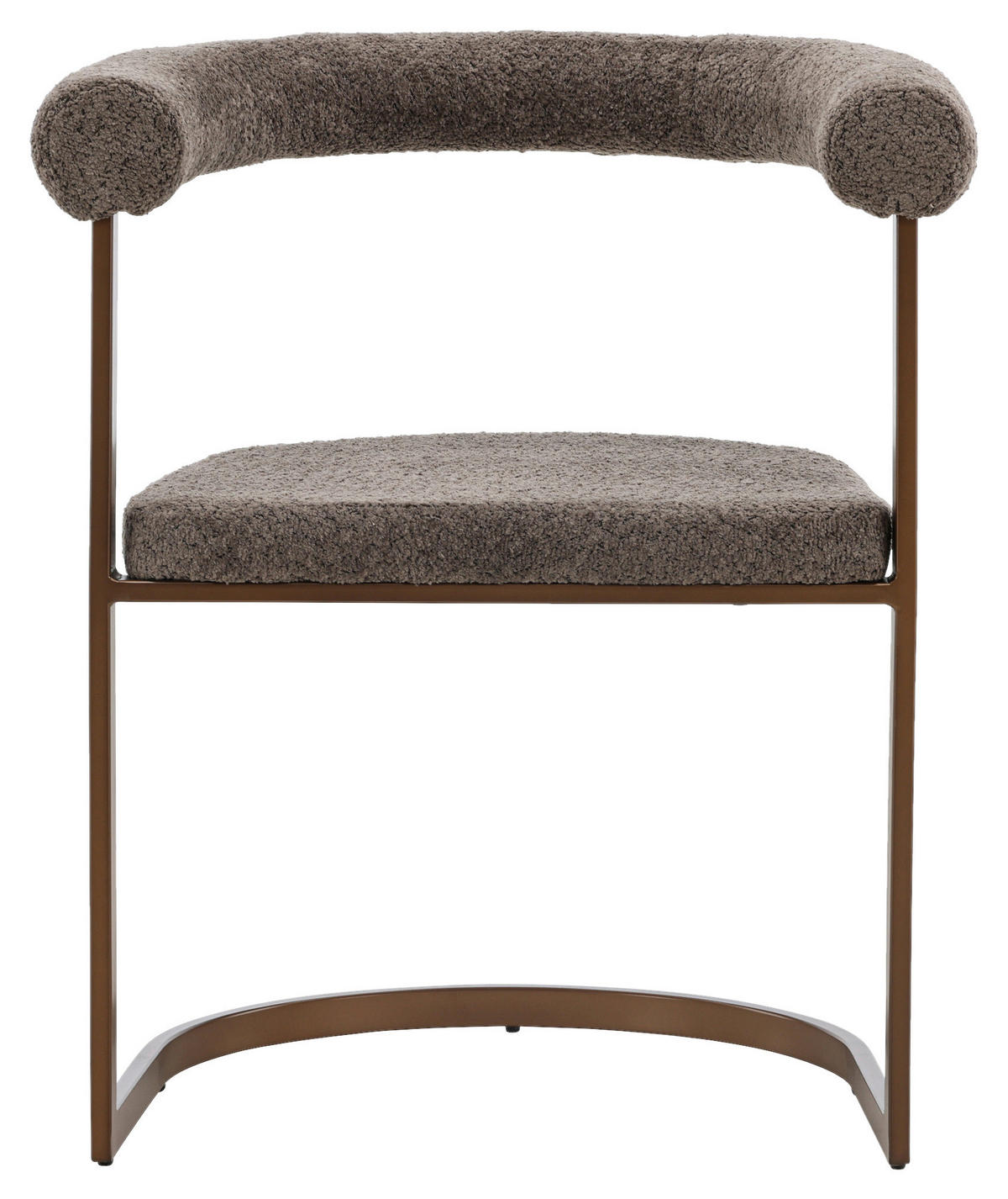 STUHL-SET 2 Stück  in Stahl Bouclé Metall, Textil  - Braun/Grau, Design, Textil/Metall (65/75/54cm) - Livetastic